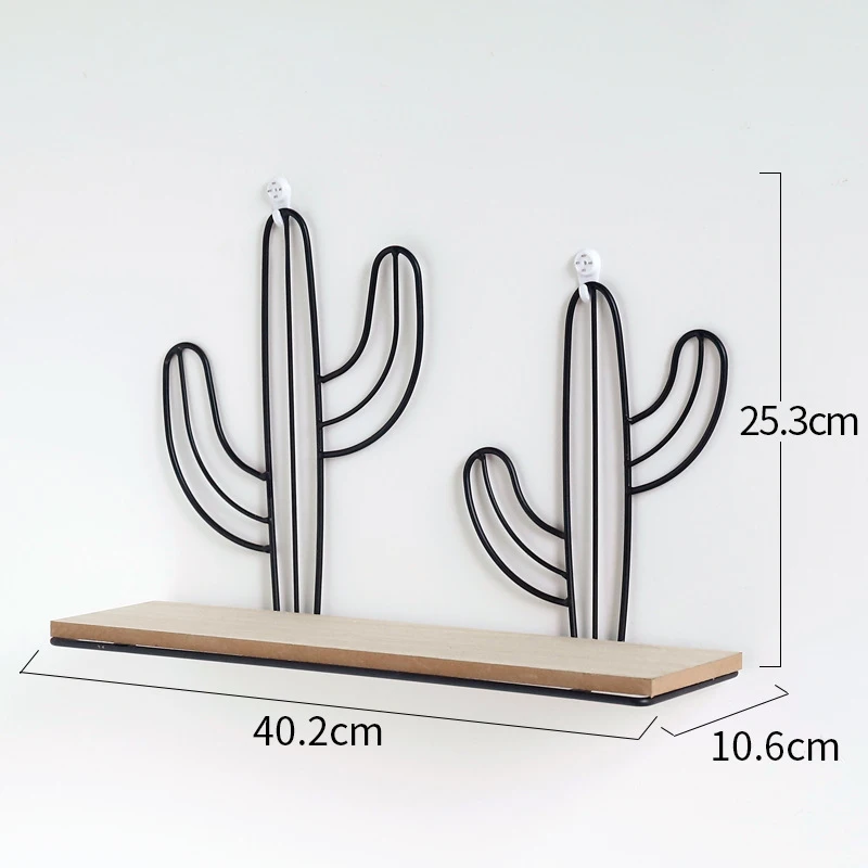 Iron Geometric Rack Nordic Style Cactus Cloud Shape Living Room Sundries Organization Wall-mounted Wall Hanging Storage Shelf | Дом и сад