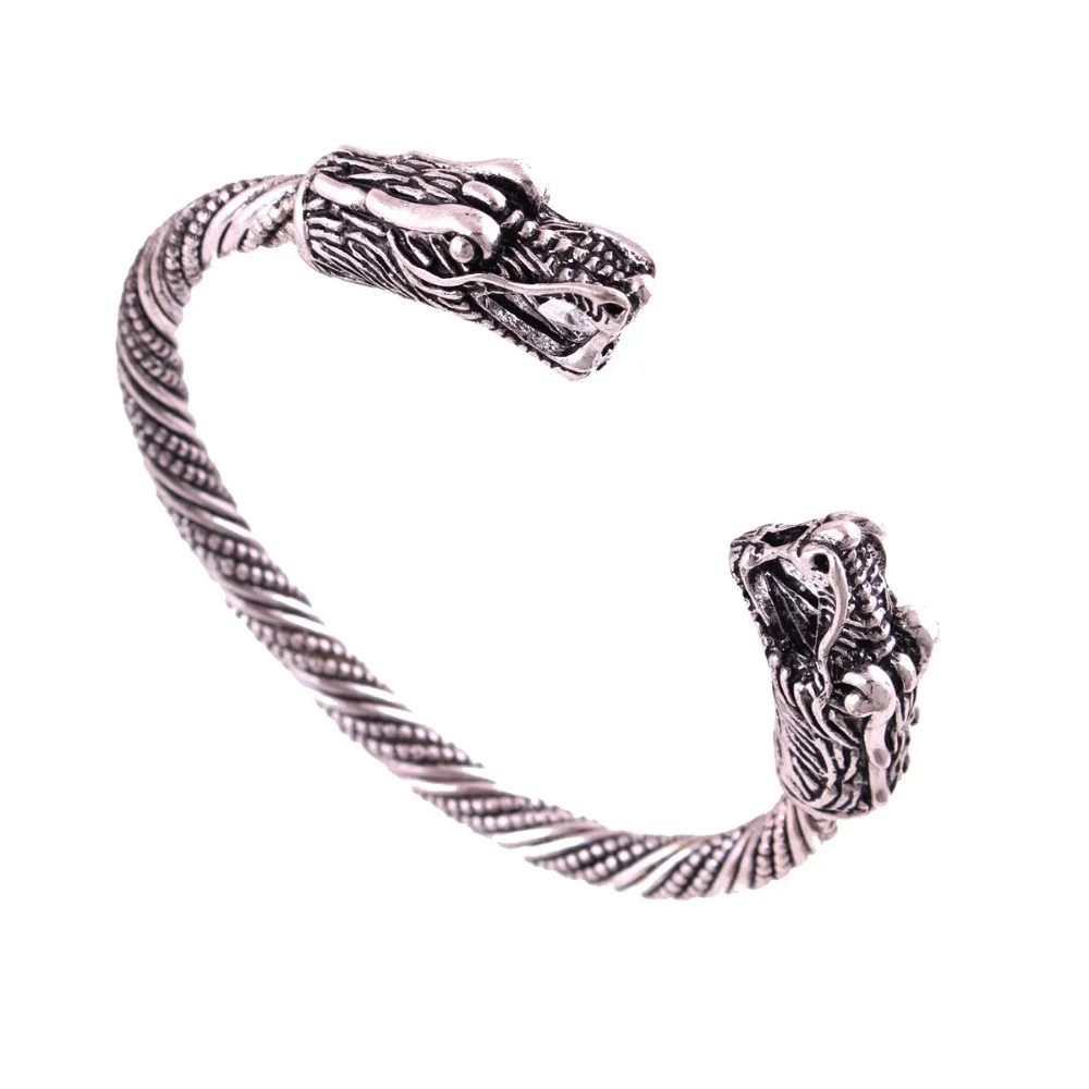 Norse Viking Mjolnir головка дракона витой кабель браслет манжета языческие украшения|bangle