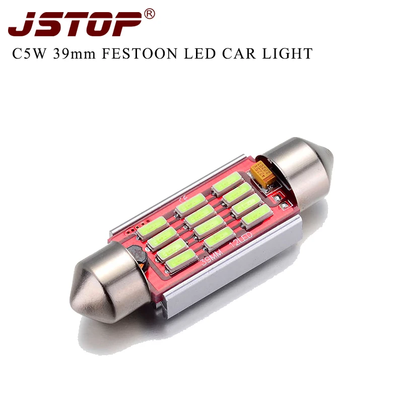 JSTOP высококачественные лампы для чтения c5w led 39 мм Автомобильная фестон canbus 4014smd