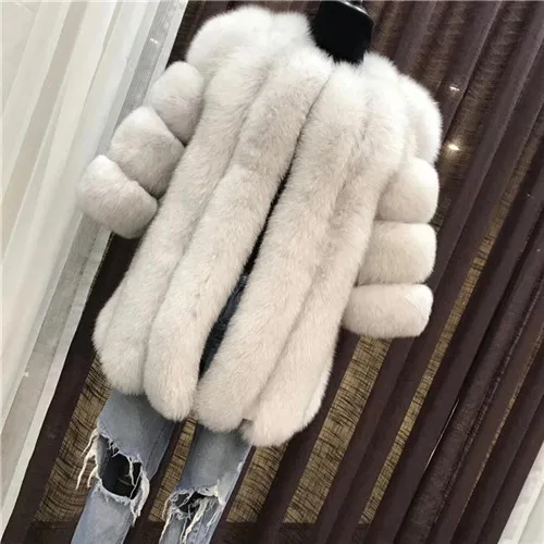 TOPFUR Новая модная зимняя шуба из натурального Лисьего меха, шуба из натурального меха для женщин, куртка для женщин, базовые куртки, верхняя одежда и пальто - Color: Natrual color