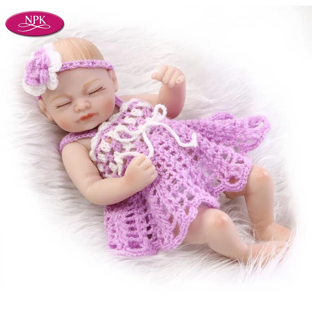 NPK 11 &quotреалистичные Спящая девочка мини Reborn Baby Doll Corpo Todo De Silicone полное тело