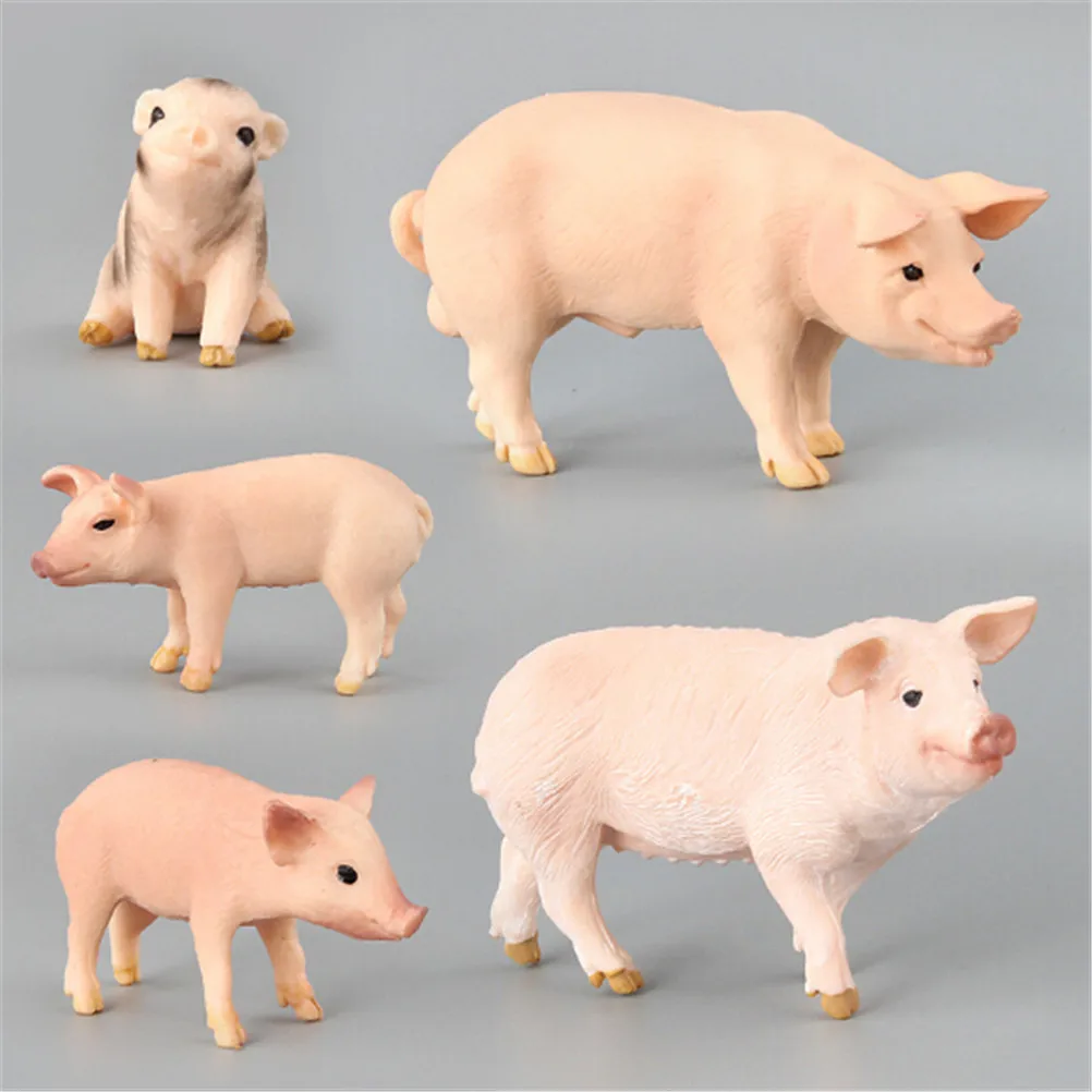 

Original Farm Animal Domestic Pig Family Set Figurine Pig Simulation Farm animal model doll For Kids Educational Figure Toy Gift