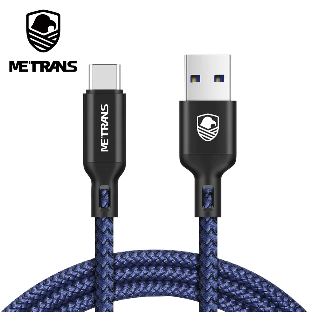 Metrans usb type C кабель зарядного устройства для huawei mate 20 Pro 2 м кабель передачи данных для быстрой зарядки type-C USB кабель для Xiaomi для huawei