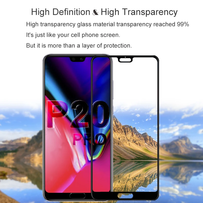 Закаленное стекло с полным покрытием экрана для Huawei P20 Pro 6 10 Дюйма 9H Защитное p20 CLT