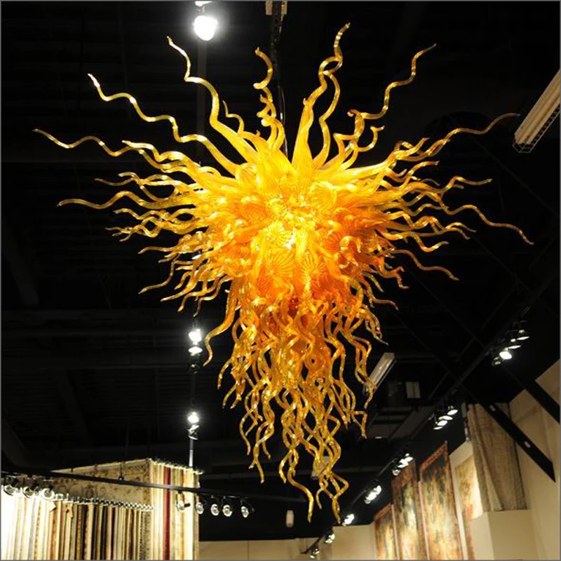 

Free Shipping Flower Shape Crystal Ar Mouth Blown Borosilicate Murano Glass Dale Chihuly Art Plates Chandelier Glass Dome Light