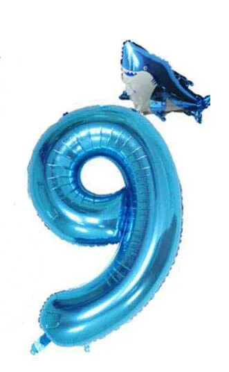 

8-Season 1st Birthday Party Shark Baby Theme Animal Party Shark Number Balloons 1 2 3 4 5 6 Kids Birthday Favors Decoration