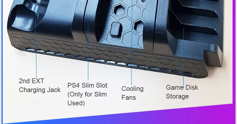 PS4/Slim/PRO вертикальный подставки с 3 Вентилятор охлаждения зарядная станция для SONY Playstation 4 подставка для двух контроллеров для Зарядное устройство Док-станция с вентилятором