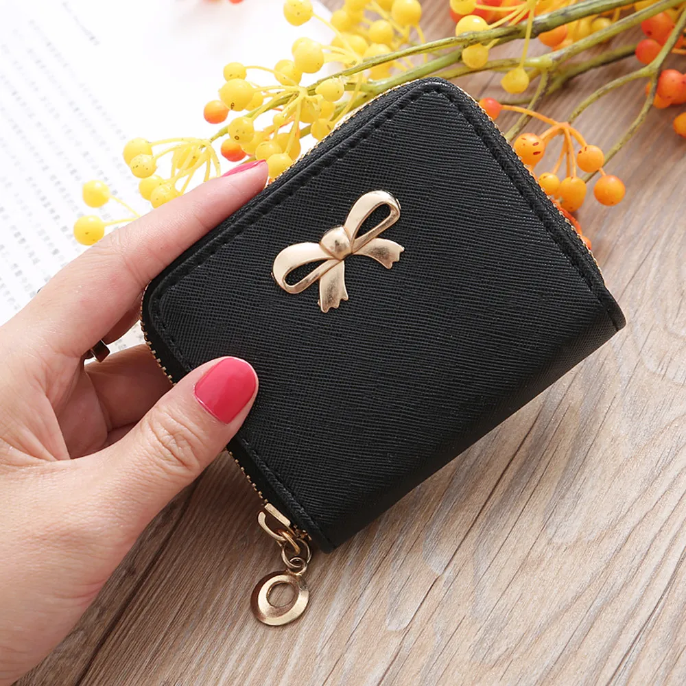 Женский кошелек на молнии из искусственной кожи с бантом, кошелек для монет, модная сумка с цепочкой в стиле принцессы, Детская сумка для монет в Корейском стиле, новая сумка, маленькая квадратная сумка