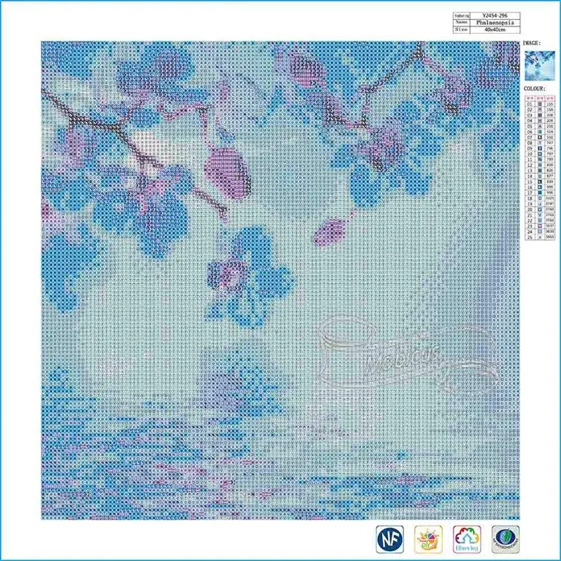 LBER 5D Diy алмазная живопись по номерам наборы Орхидея (16X1 6 дюймов/40x40 см)|Рисование и