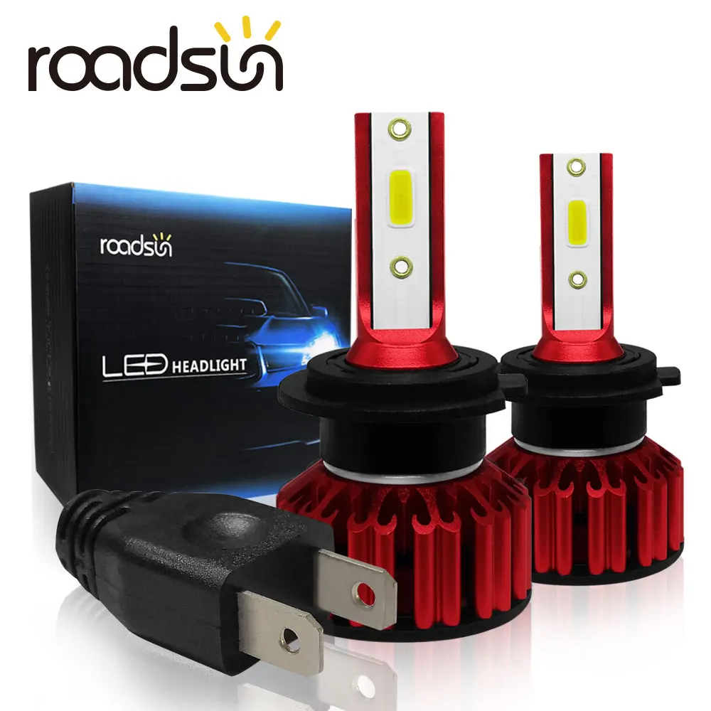Roadsun автомобильная светодиодная лампа для фары H7 H8 H11 9006 9005 HB3 HB4 H4 Led Automotivo Spot Light Turbo