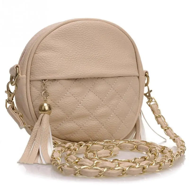 Модная женская сумка с кисточками на молнии круглая через плечо мессенджер