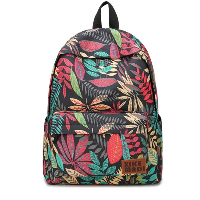 Red Scione холщовая женская школьная сумка, рюкзаки для девочек, Mochila Escolar, кленовый лист, с принтом, рюкзак для компьютера, ноутбука, школьный рюкзак - Цвет: Red