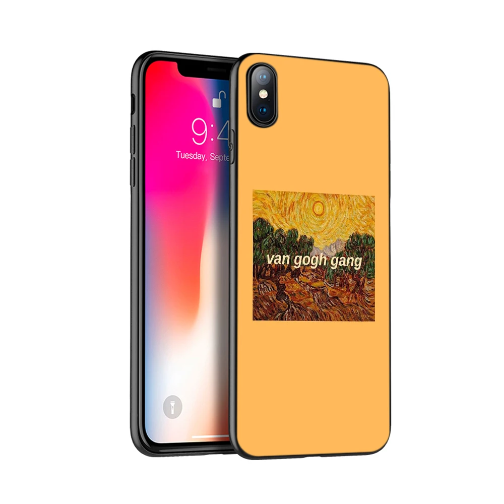 20058 Черный чехол ТПУ для iphone 5, 5s, se, 6, 6s, 7, 8 plus, x, 10, XR, XS, 11 pro, MAX, чехол, силиконовый, художественный, эстетический, Ван Гог, Мона Лиза - Цвет: 20058