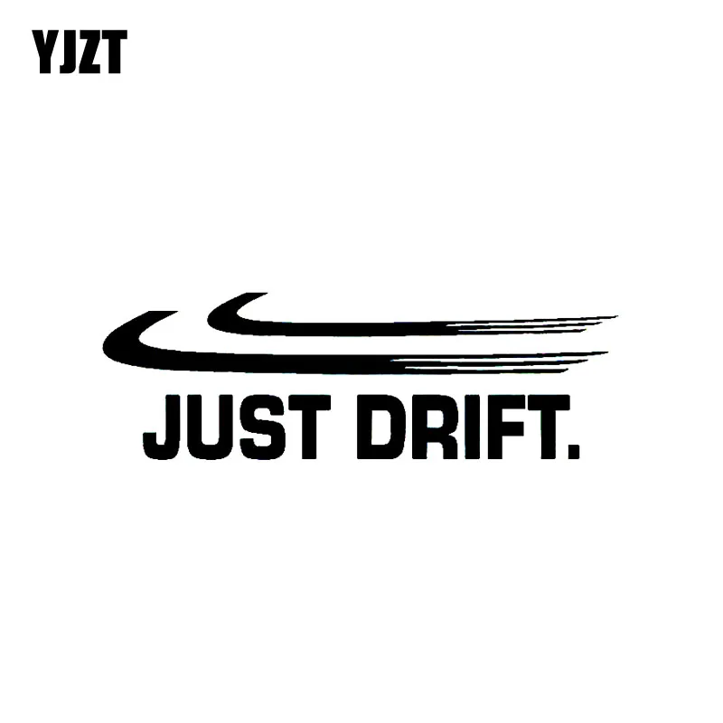 

YJZT 16CM*5.3CM JUST DRIFT IT Interesting Vinyl Car Sticker Decals Graphical Black/Silver C11-0582