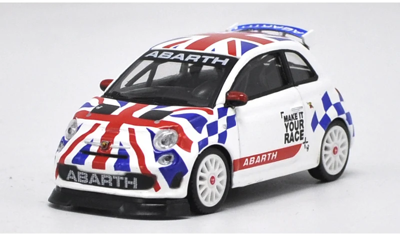 2 4 цвета 1:43 Fiat Abarth 500 гоночный игрушечный автомобиль игрушки для детей литая модель автомобиля подарок на день рождения - Цвет: 2