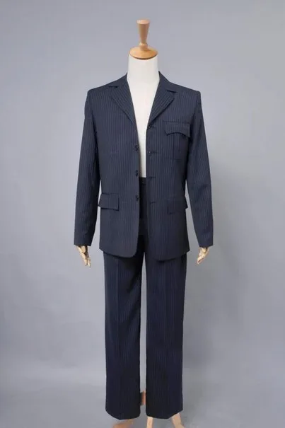 Who is Doctor Dr.Dark Blue Pinstripe Suit Cosplay Costume Halloween Party | Тематическая одежда и униформа