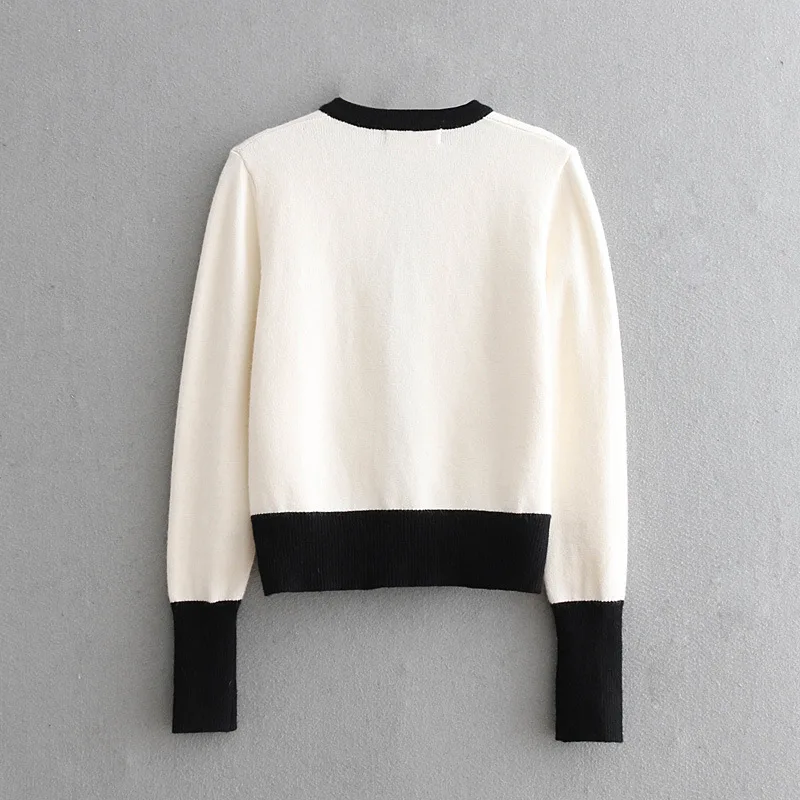 2019 women clothing long sleeve patchwork short sweater knitted Tops Female casual fashion slim cotton cardigans coat W1397 |