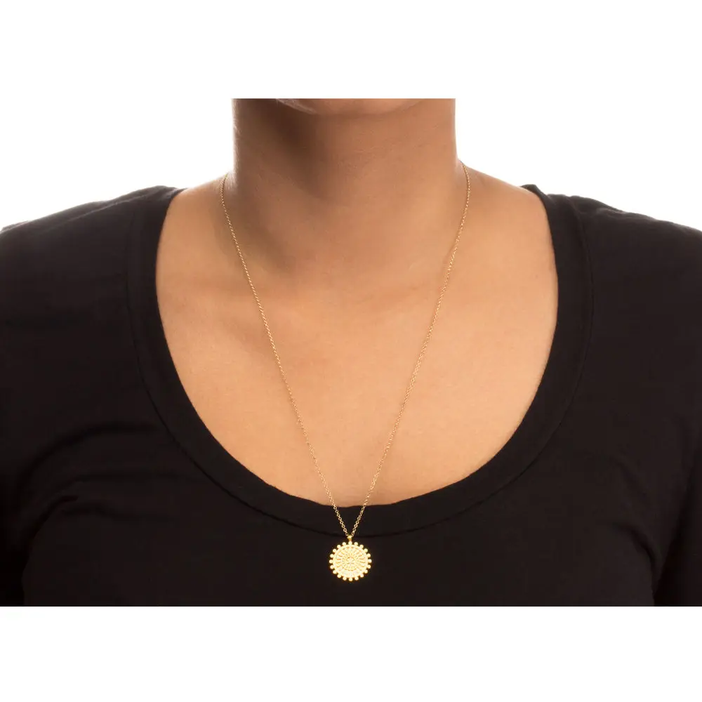 

The New Beginnings Mandala Necklace Gold Dipped Pendant Necklace Clavicle Chain Necklace Women Jewelry E005