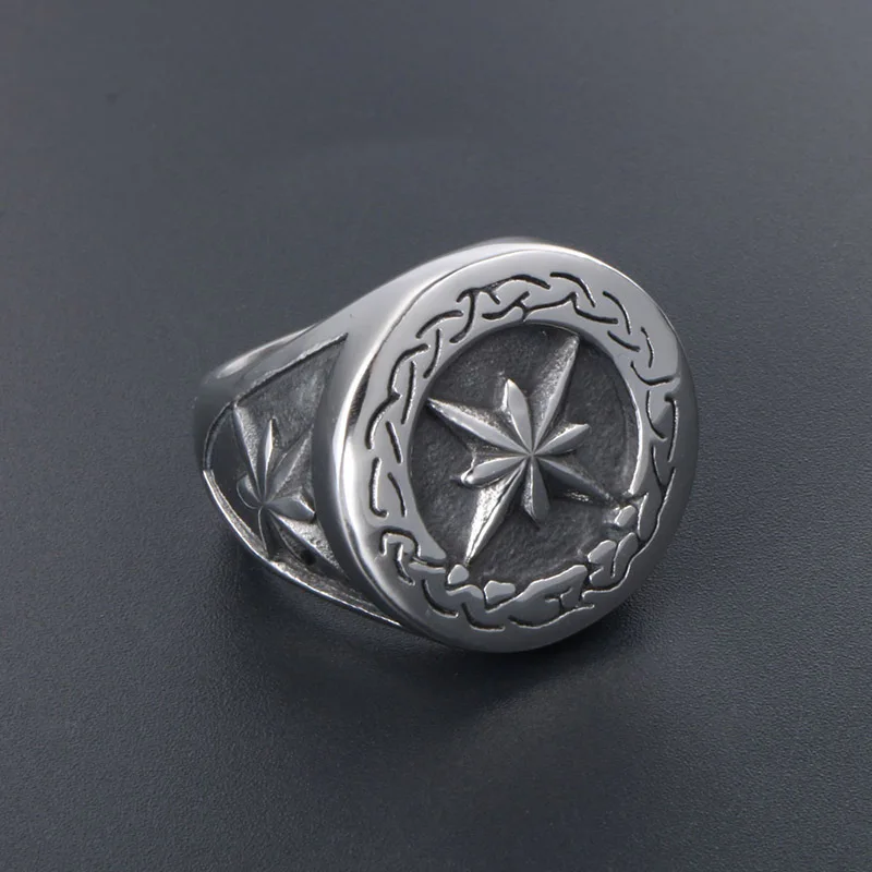 Оригинальный бренд титановая сталь модное кольцо ретро восьмиугольник со