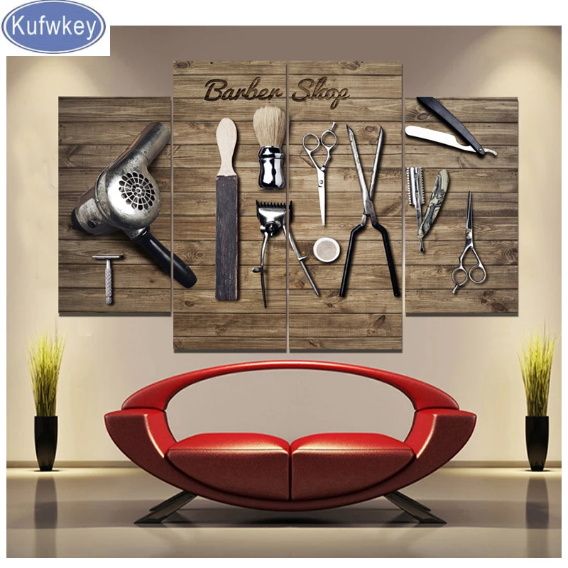 Набор инструментов для парикмахерской 4 шт. алмазная вышивка сделай сам