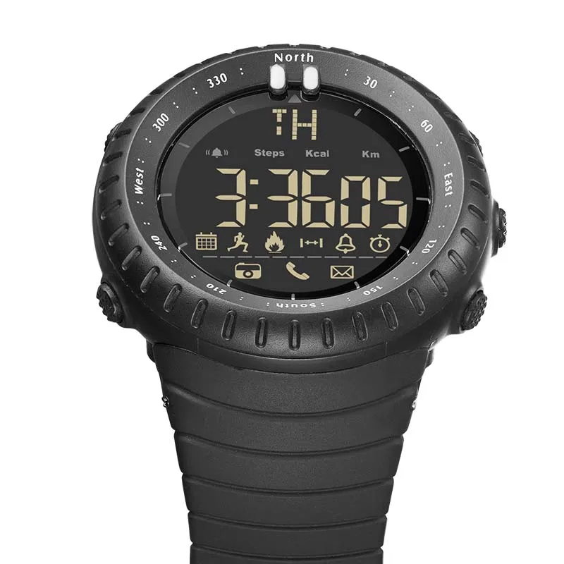 Смарт часы BIDEN мужские с Bluetooth шагомером секундомером водонепроницаемые цифровые