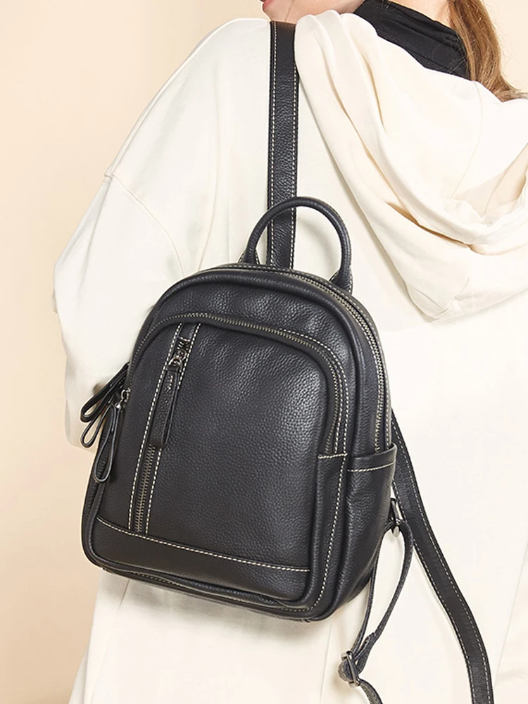 Женские рюкзаки из натуральной кожи в стиле ретро женские маленькие сумки на