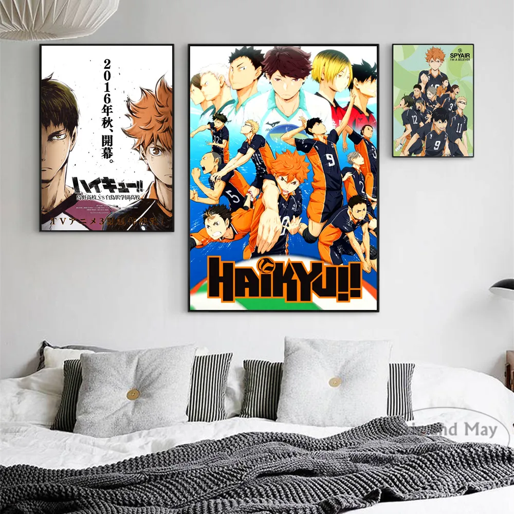 Haikyuu Аниме Полный персонаж холст Художественная печать картина Современная