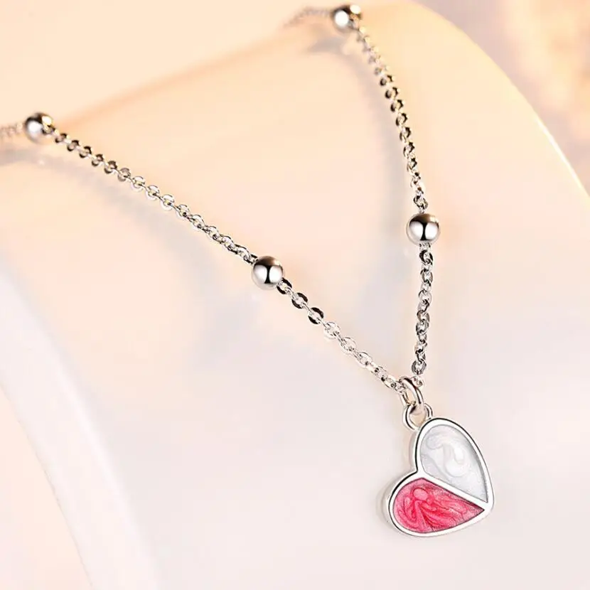 Модный браслет из циркона на День святого Валентина розовый и белый персиковый с