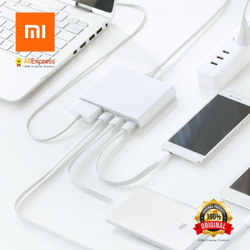 Xiaomi зарядная станция multi порт 5 гнездо USB адаптер QC2.0 быстрой зарядки кабель