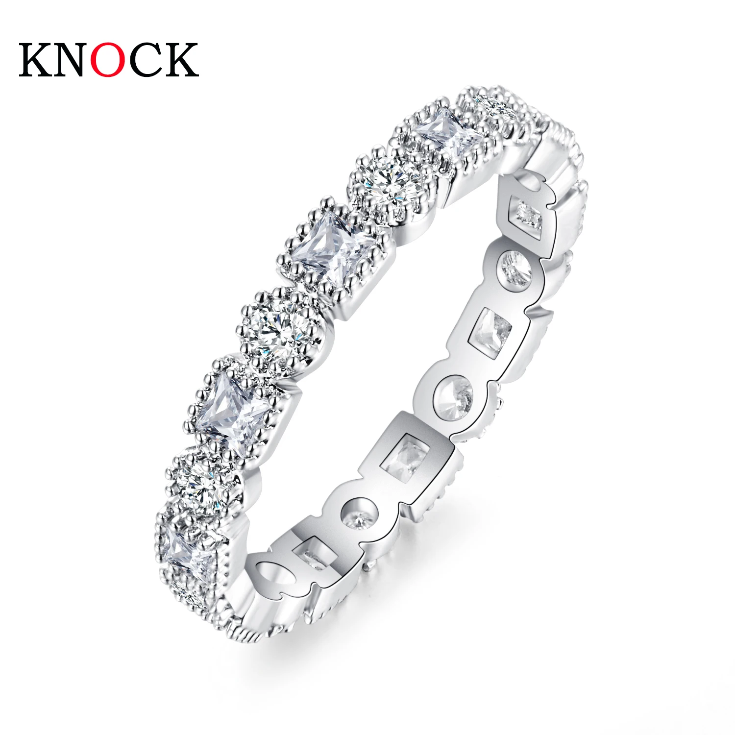 Женское Обручальное Кольцо KNOCK белое обручальное кольцо с кубическим цирконием