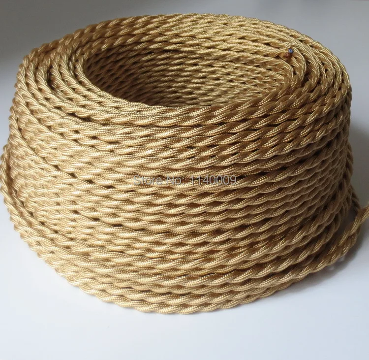 

10 Meters/Lot Light Gold 2 x 0.75mm2 Colorful Twisted Wire Twisted Cable Electrical Braided Wire