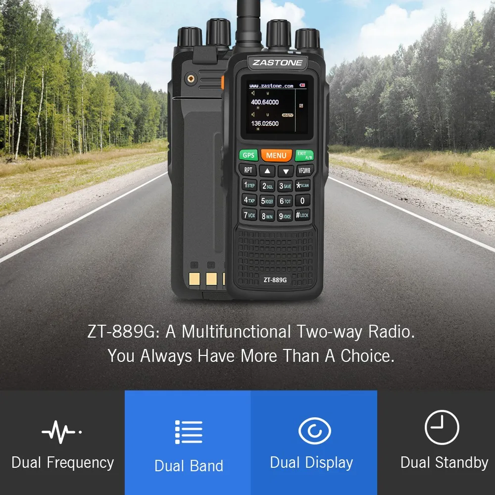 Zastone 889G gps для переносного приемо-передатчика 10 Вт 999CH 3000 мАч UHF 400-520/VHF136-174MHz Любительское радио, Си-Би радиосвязь коротковолновым приемником для исследовать Охота