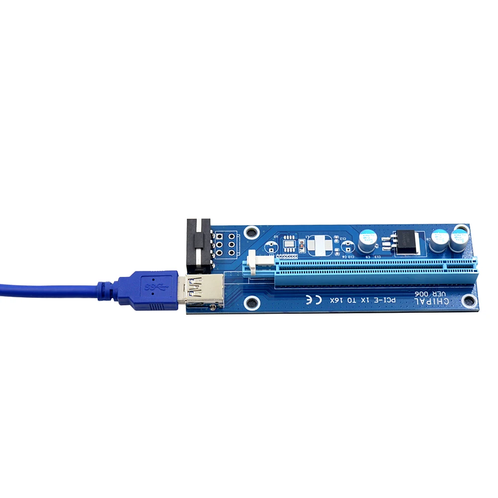 CHIPAL 10PCS Regulator Tube 0.6M PCI-E 1X to 16X Riser Card Extender + USB 3.0 Data Cable SATA 4Pin IDE Power Supply | Компьютеры и