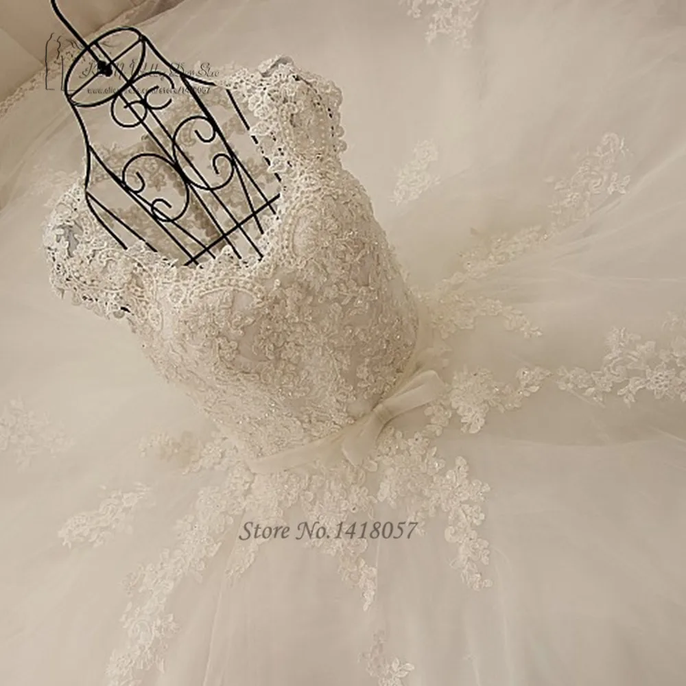 Vestido de Noiva Princesa Luxo кружевные свадебные платья 2017 винтажные Свадебные с бусинами