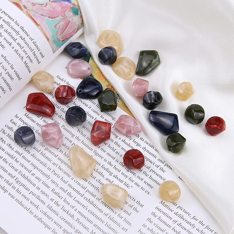 Летние бусины 50 шт./лот разноцветные геометрические полимерные неправильной