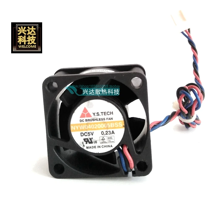 Бесплатная доставка для Y.S.TECH NYW04020005BSS DC 5 В 0,23 а 3-проводной 3-контактный разъем 60 мм 40x40x20 мм серверный квадратный охлаждающий вентилятор