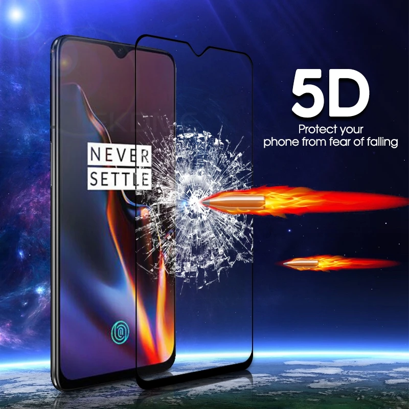 5D закругленный край Полное покрытие закаленное стекло для Oneplus 6 6T Oneplus6 Защита