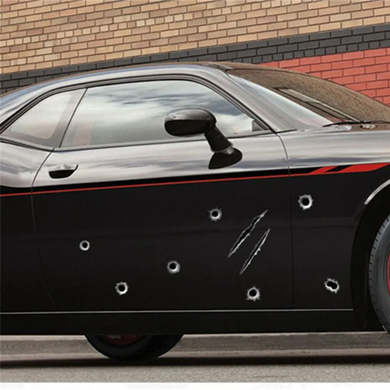 3D самодельная наклейка с отверстием для пули креативные автомобильные