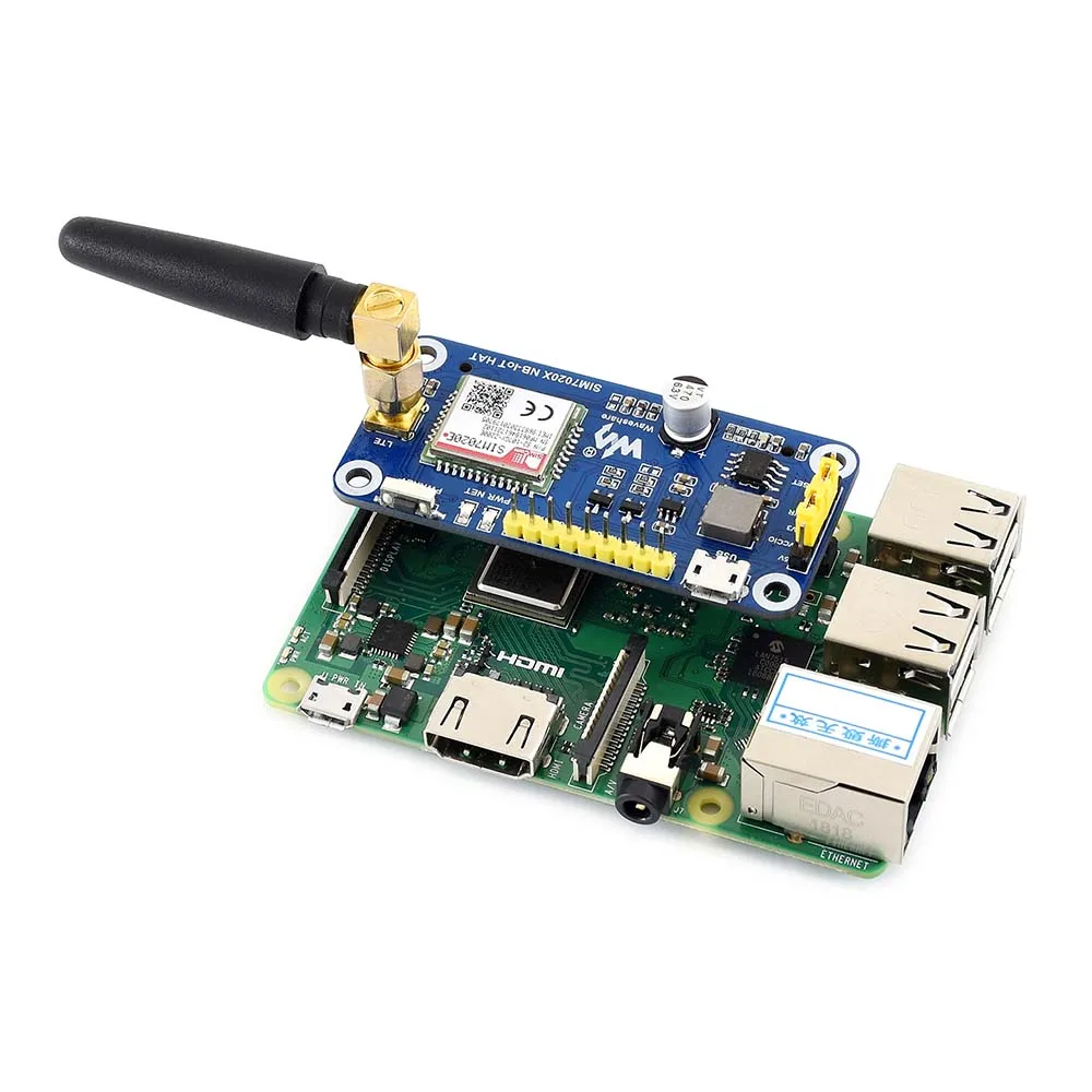 Шляпа NB-IoT для Raspberry Pi на основе SIM7020E B1/B3/B5/B8/B20/B28 полос Европы Азии Африки Австралии