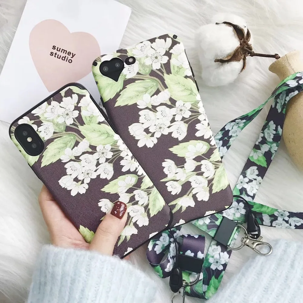 ZMASI Florals чехол для телефона iPhone 7 8 6 6s плюс шелковая текстура Shell сумка х задняя