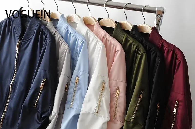 Женская атласная куртка-бомбер VOGUE 8 цветов на молнии с карманами | одежда