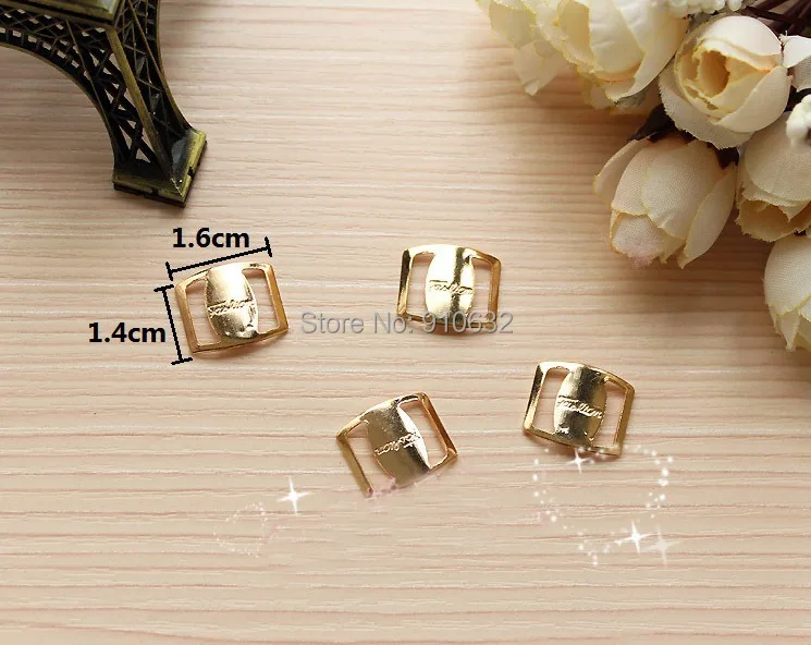 50 шт. 16х14 мм позолоченные металлические пряжки ленты для приглашений слайдер
