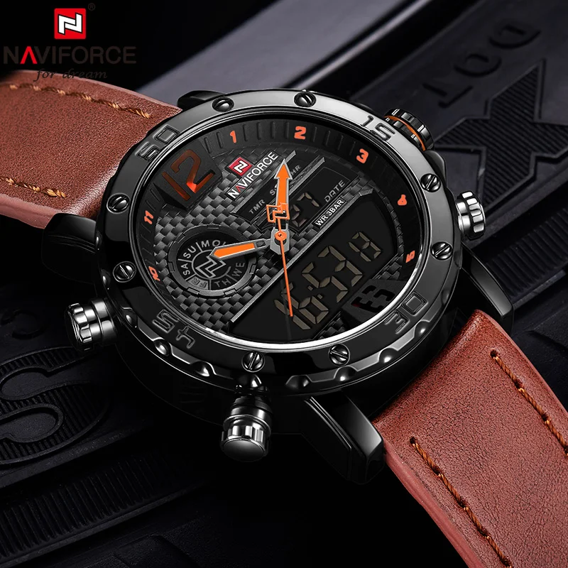 

Часы NAVIFORCE мужские, водонепроницаемые, кварцевые, спортивные