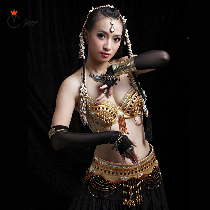 Женская одежда для танца живота с чашкой 34C комплект одежды из 2 предметов ремень