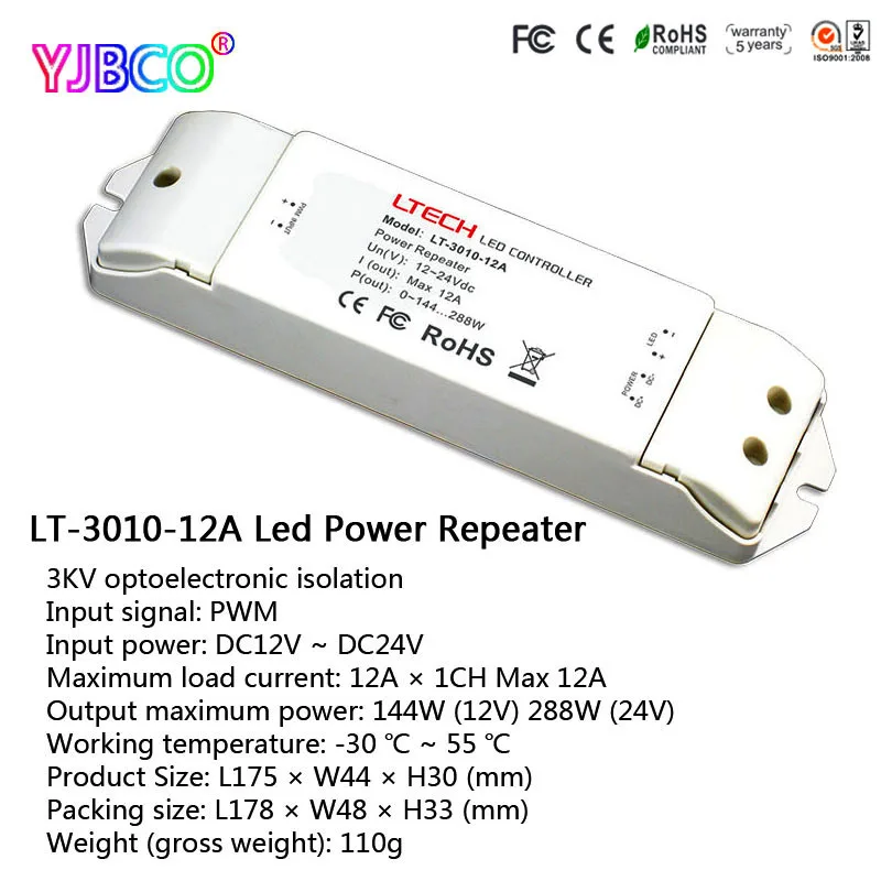 Светодиодный контроллер фирмы ltech LT 3010 12A источник питания (усилитель) принять ШИМ