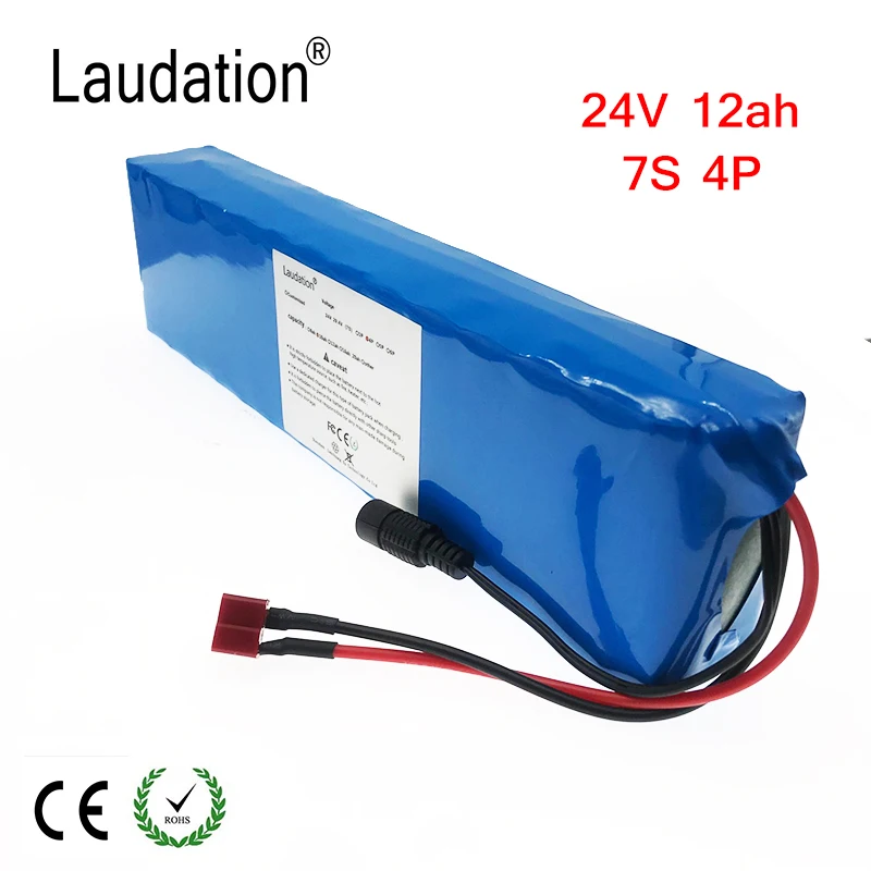 Laudation 24V 12ah литиевая батарея электрического велосипеда 18650 чехол аккумуляторная