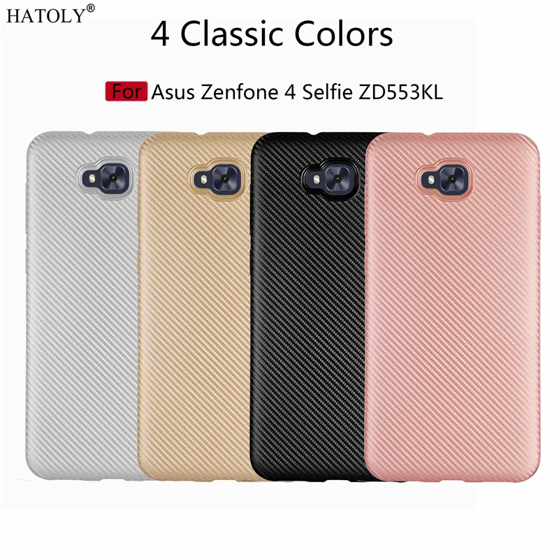 HATOLY For Fundas Asus ZenFone 4 Selfie ZB553KL ZD553KL Case Slim Soft TPU Carbon Fiber Back Cover for ASUS X00LDA Live Plus |