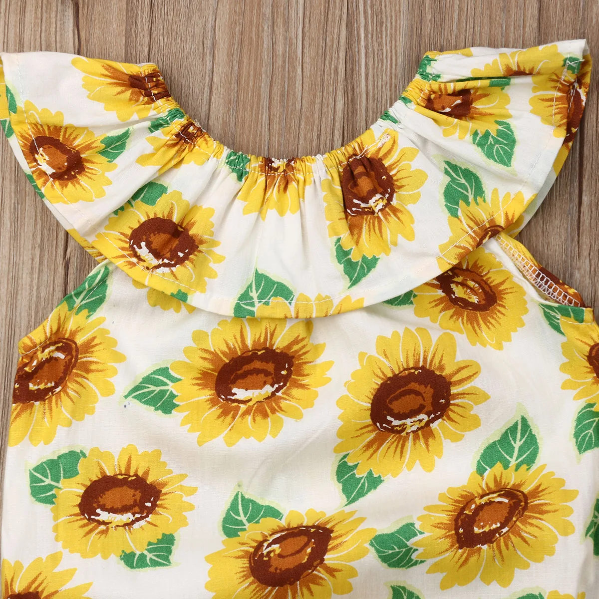 Комбинезон с подсолнухом наряд для новорожденных девочек комбинезон открытыми