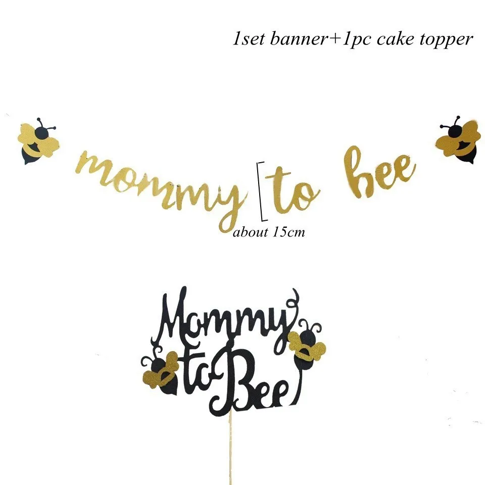 Mommy to be set 1 компл. Прекрасный пчела серии торт Топпер детский душ мама к пчеле бумажный баннер воздушные шары в виде пчелы детский подарок День рождения украшение - Цвет: Mommy to be set