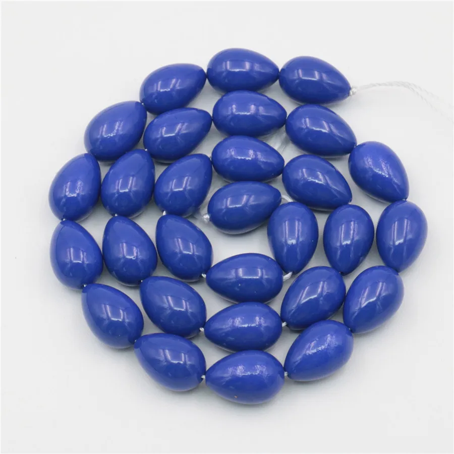 Sky blue 10x14 мм многоцветные стеклянные бусины украшения из жемчуга ожерелье браслет поделки свободные DIY Овальные счастливые камни подарок для девочек ювелирные изделия - Цвет: Sky blue